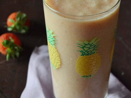 Pineapple Strawberry Soy Milk Smoothie - The Big Sweet Tooth