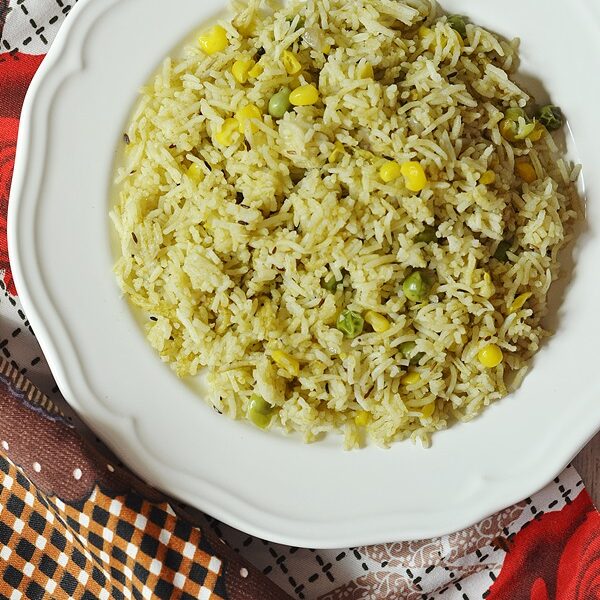 Corn Peas Pulao Makai Matar Pulao The Big Sweet Tooth