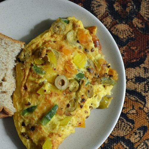 Capsicum Olive Omelette The Big Sweet Tooth