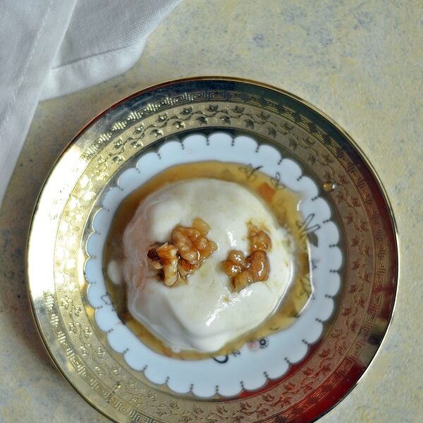 Honey Labneh Pannacotta with Honey Walnut Sauce The Big Sweet Tooth