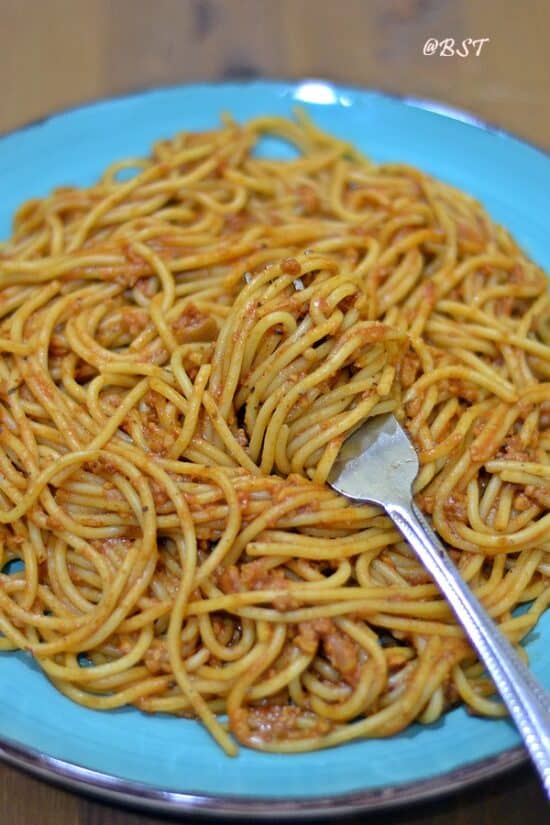 Easy Spaghetti with Chicken Mince The Big Sweet Tooth