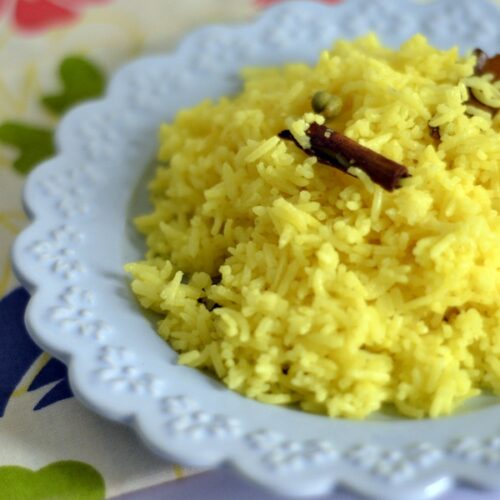 Yellow Coconut Rice AngloIndian Coconut Milk Rice The Big Sweet Tooth